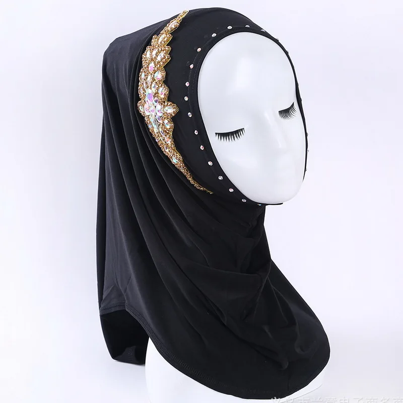 Exquisite Woman hijab Rhinestone Metal Decoration Popular Shawls Scarf Headband Casual Muslim Hijab Turban Free Shipping | Тематическая