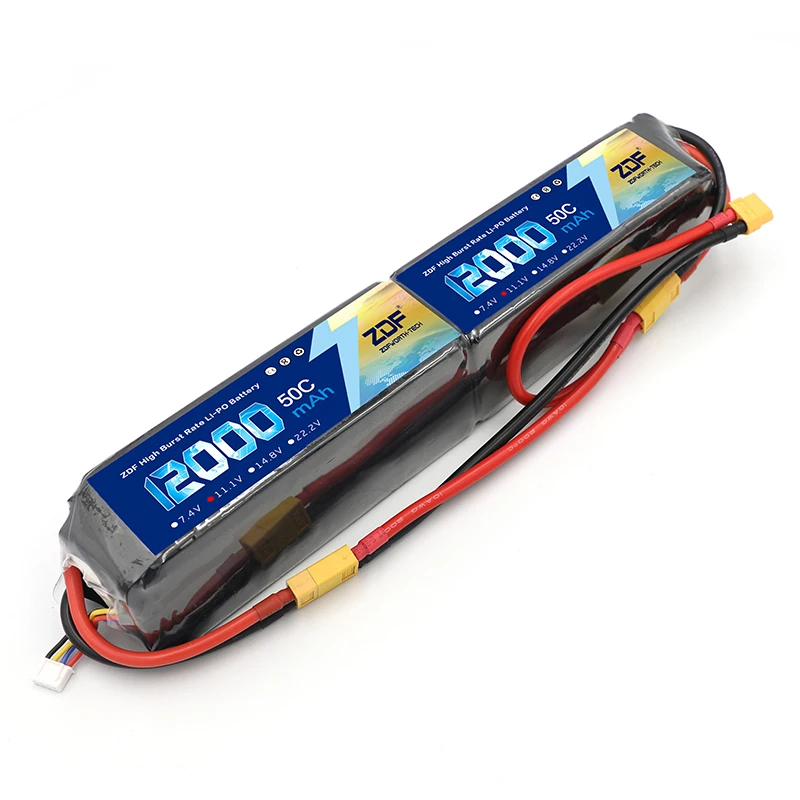 ZDF RC Lipo 6S аккумулятор 22,2 V 12000mAh(2x3 S 11,1 v 6000mAh 50C) 50C Burst 100C для вертолета радиоуправляемого дрона квадрокоптера Номинальная мощность 5,0/5