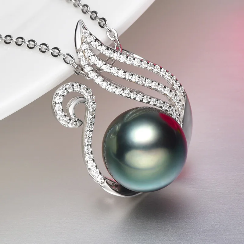 [YS] 10 11 мм Searwater Tahitian Pearl Подвеска из стерлингового серебра 925 пробы жемчужное
