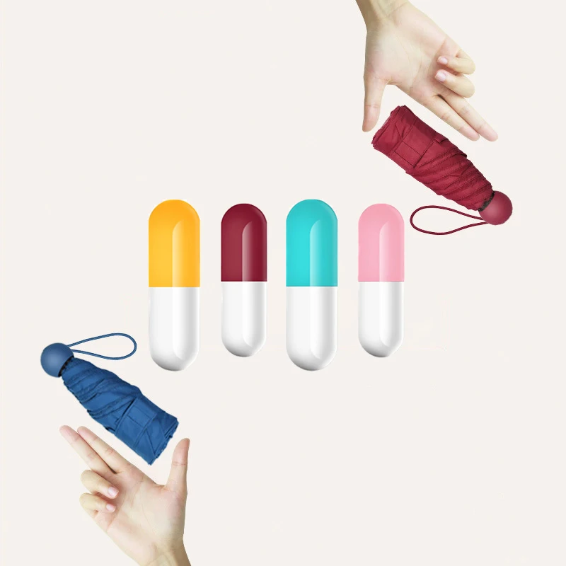 Женские мини-зонты LKS99 складные забавные капсульные зонты от солнца для девушек и