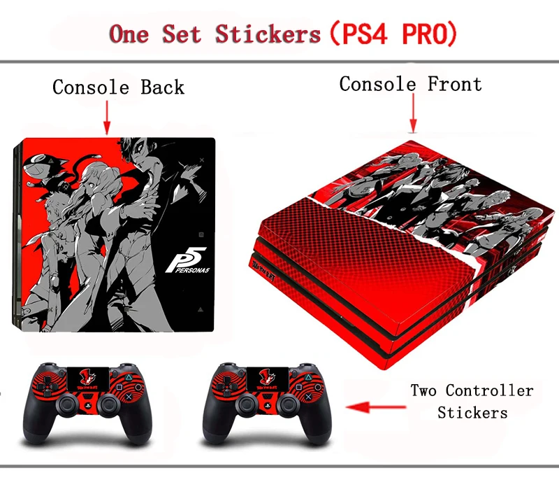 PS4 Pro наклейка на кожу Persona 5 стикер s Play станция 4 Pro PS 4 Pegatinas для sony Playstation 4 Pro консоль и два контроллера