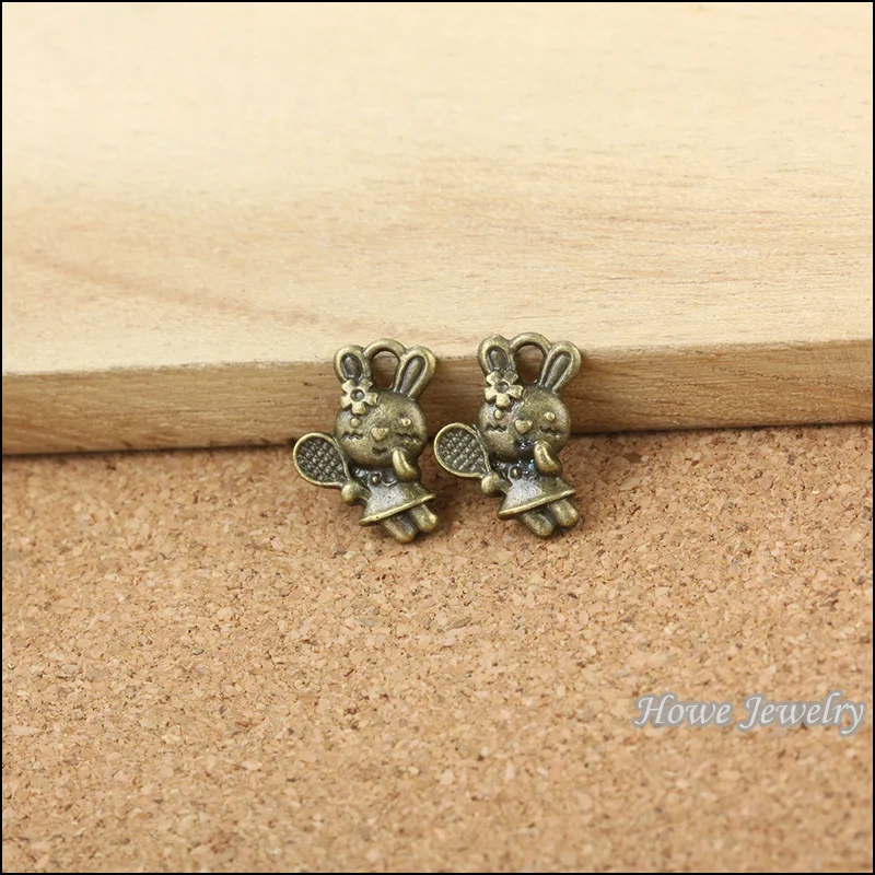 40 шт. качественный античный бронзовый китайский зодиакальный кролик подвеска