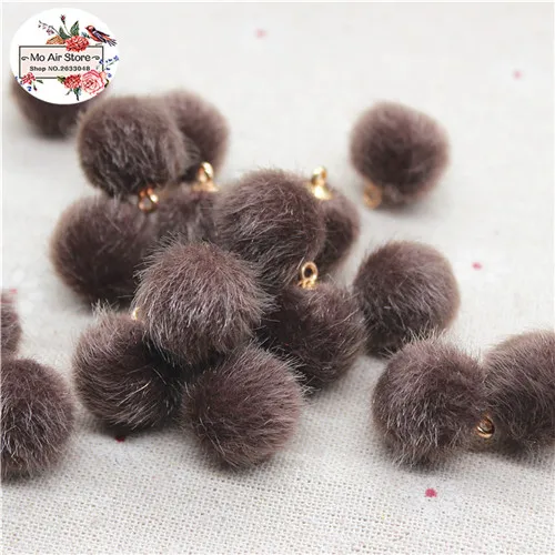 dark brown 20pcs 20 шт смешанных цветов, покрытая тканью, круглая подвеска из бисера, украшение для дома, сада, ремесла, кабошон, скрапбукинг, сделай сам, 16 мм - Цвет: dark brown 20pcs