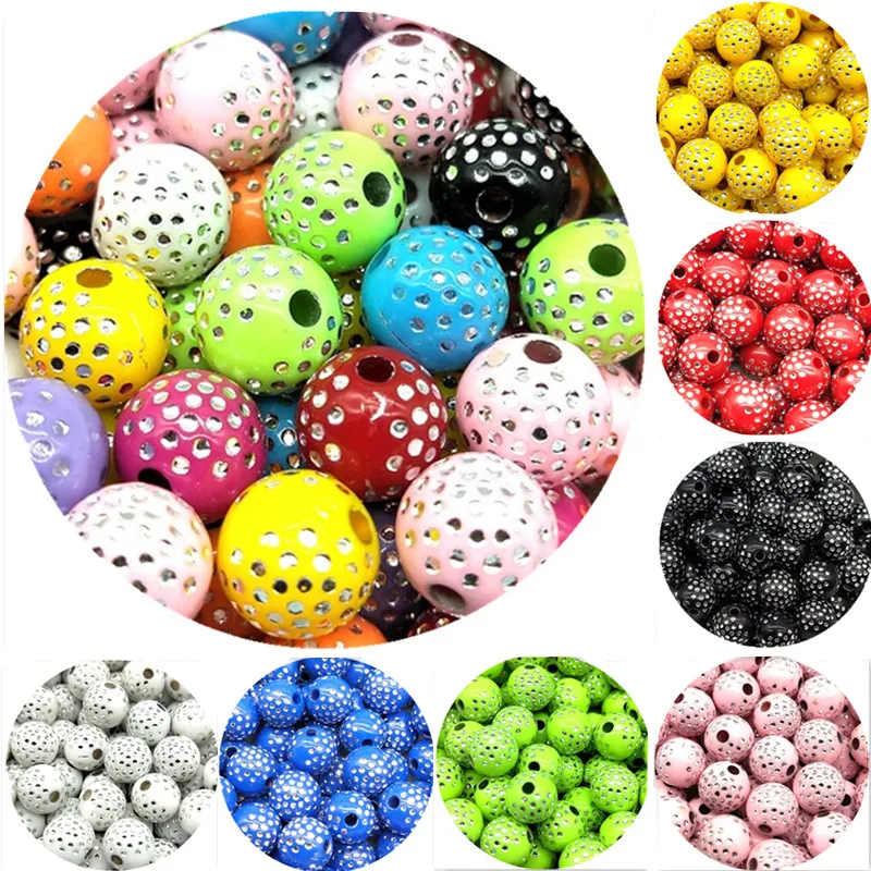 Круглые акриловые шарики для ожерелий и браслетов 100 шт./лот 8 мм|acrylic beads|charm beadsfashion