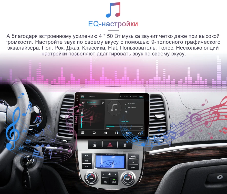 Junsun V1 Android 9,0 2G+ 32G DSP автомобильный Радио мультимедийный видео плеер для hyundai Santa Fe 2 2006-2012 навигация gps 2 din без dvd