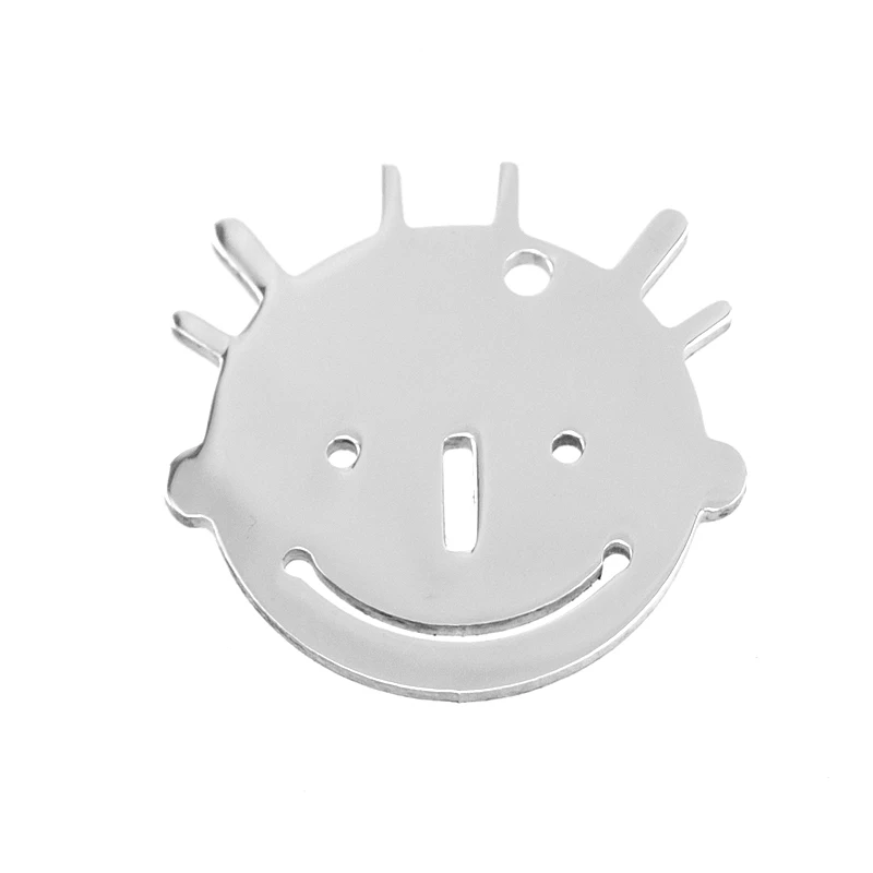 

Simsimi smile face boy Pendant small DIY boy head Necklace charm both sides mirror polished stainless steel wholesale 50pcs