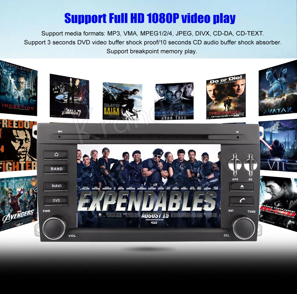 

Krando 7" Android 9.0 car navigation multimedia system for porsche cayenne 2003-2011 audio radio gps dvd player WIFI 3G DAB+