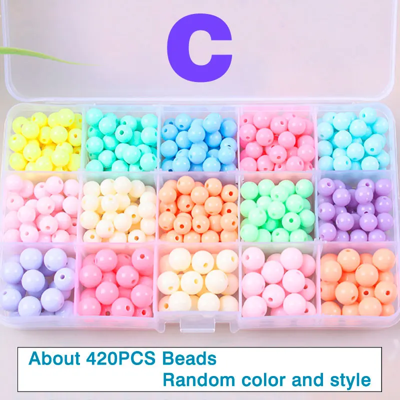 About 420PCS Beads Подарочные игрушки красочные бусины Хама DIY красивый набор Обучающие 3D игрушки-головоломки Детская мода для девочек - Цвет: About 420PCS Beads