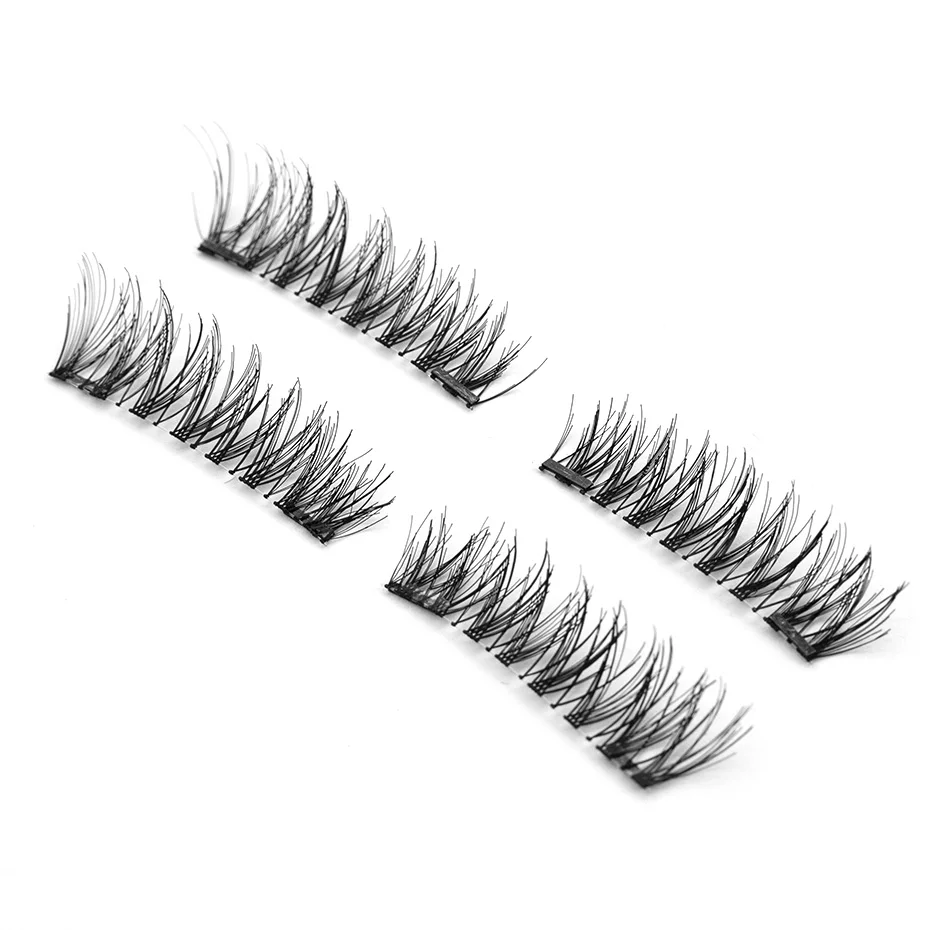 Genailish 4 peices/пара накладные ресницы на магнитах 3d толстые полные полоски ресниц
