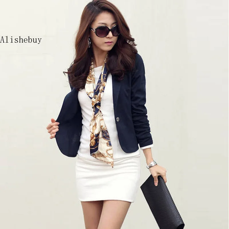 Новинка Весна OL Женское пальто с лацканами одно на пуговице короткий костюм