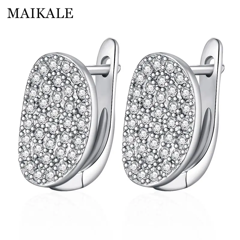 MAIKALE, круглые серьги, покрытые золотом, серебром, белым, высокое качество, кубический цирконий, новые простые корейские серьги для женщин, подарок другу