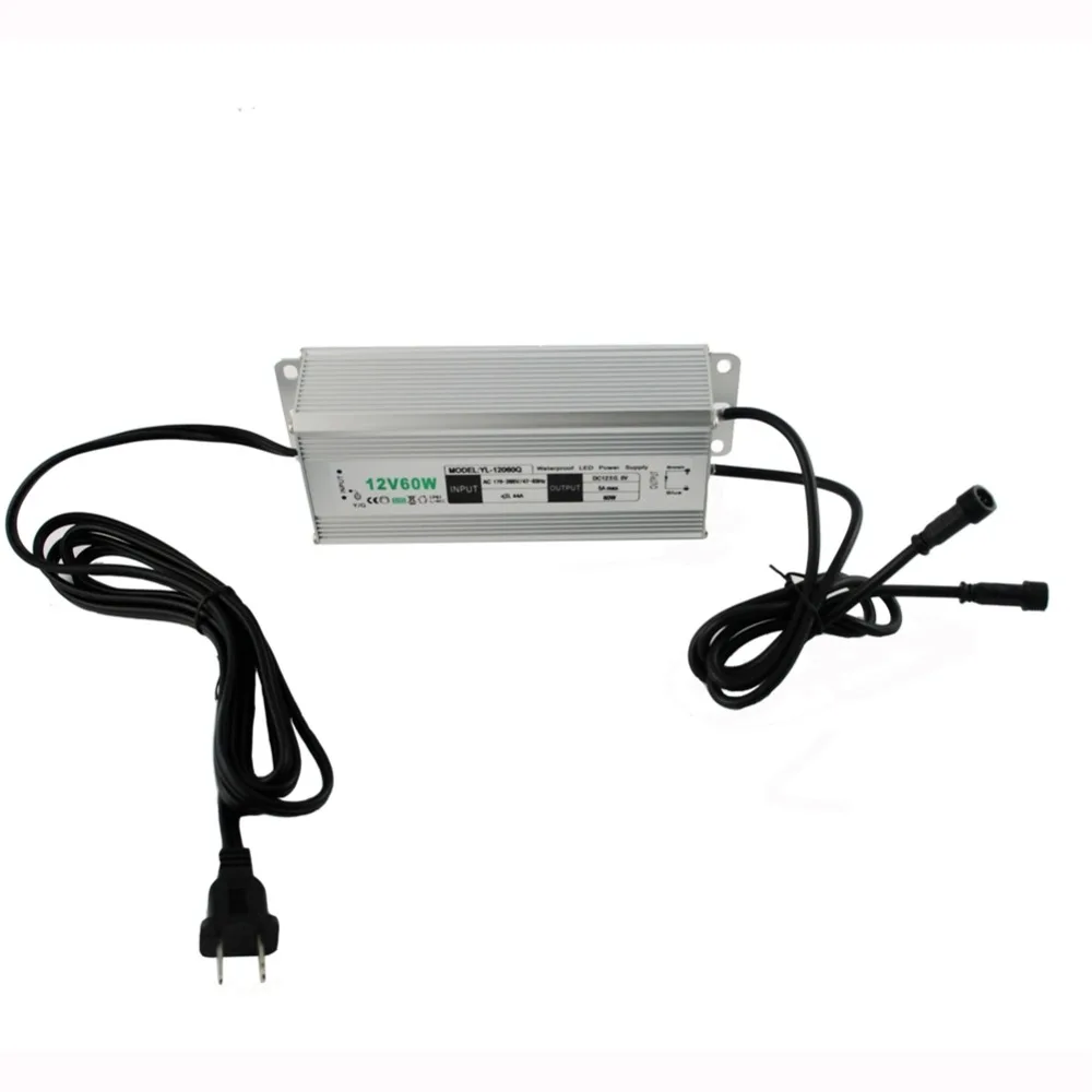 12 в 60 Вт источник питания для светодиодного светильника водонепроницаемый IP67
