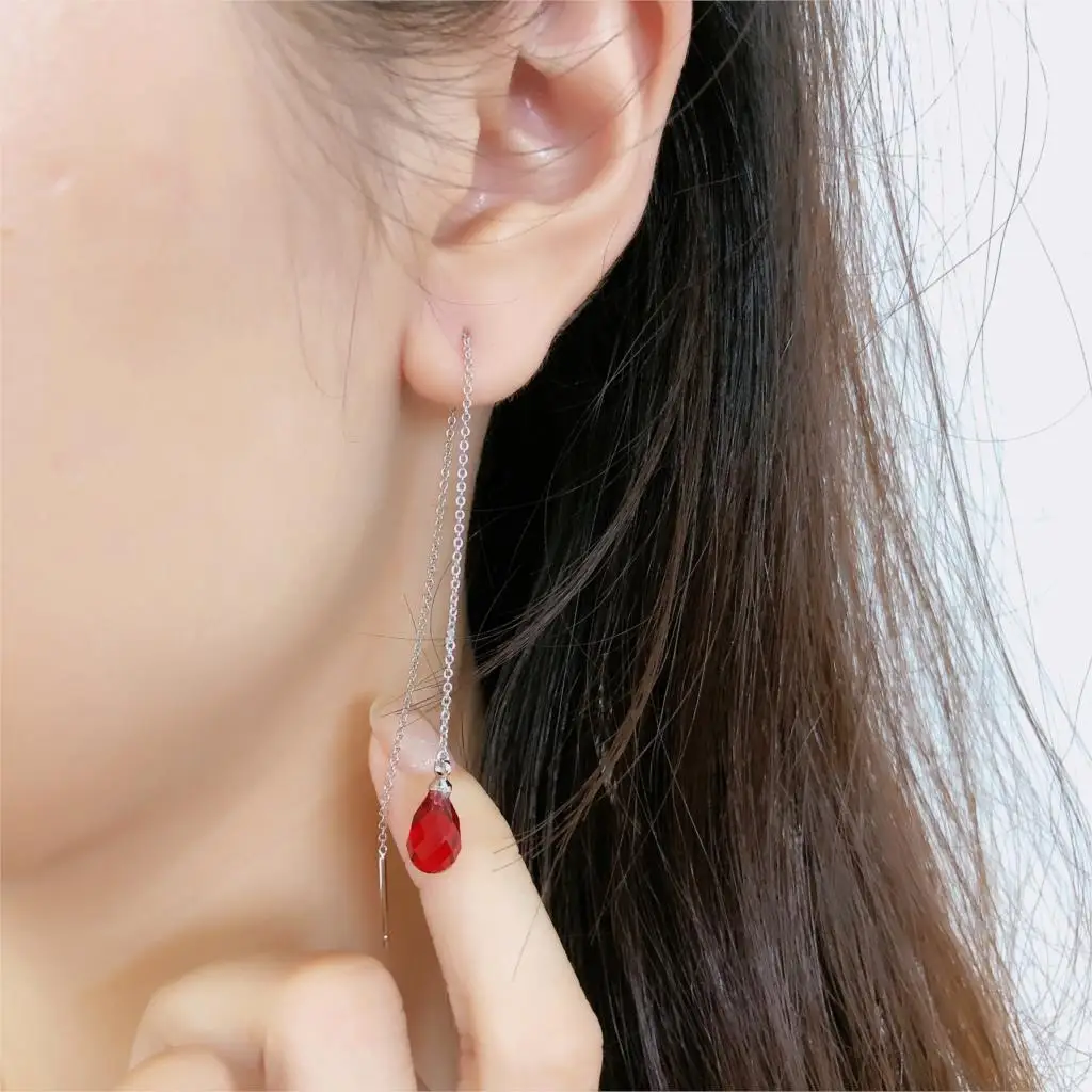 Серьги-подвески KC158 KC159 для женщин простые цветные Серьги-цепочки с цветными