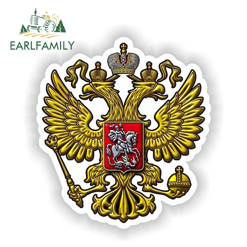 EARLFAMILY 13 см x 11 4 российским гербом Стикеры России для бампер шлем холодильник