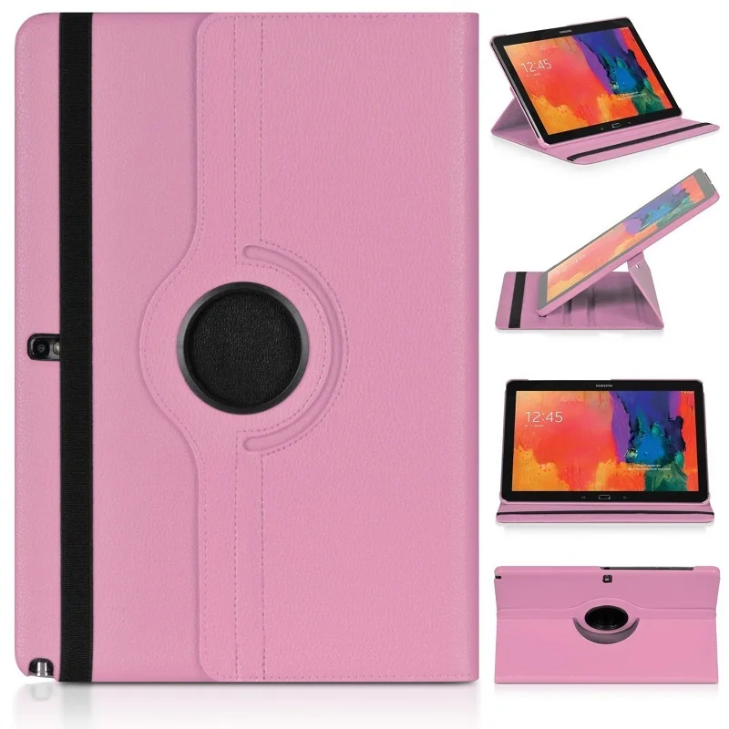 N8000 PINK Вращающийся на 360 градусов чехол для samsung Galaxy Note 10,1 2012 версия флип-Держатель подставка из искусственной кожи чехол GT-N8000 N8010 N8020 чехол для планшета s - Цвет: N8000 PINK