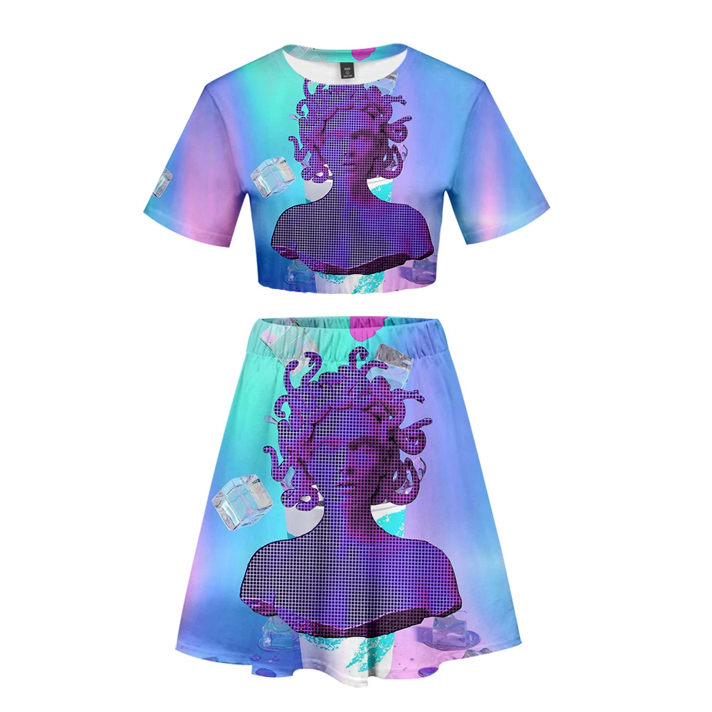 Лидер продаж 2019 года новый модный трендовый комплект с объемным принтом Vaporwave из