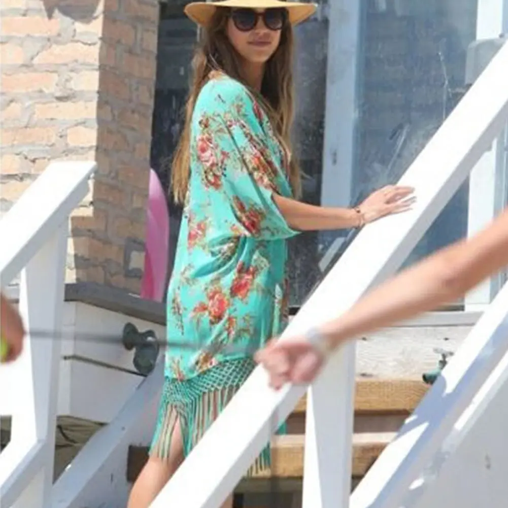 Женский Длинный Шифоновый кардиган с цветочным принтом|flower petunia|flower storiesflower visor |