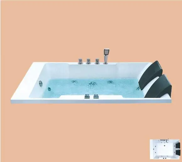 1800 мм Drop in стекловолокно whirlpool Ванна Акриловая Hydromassage встроенный серфинг Двойные
