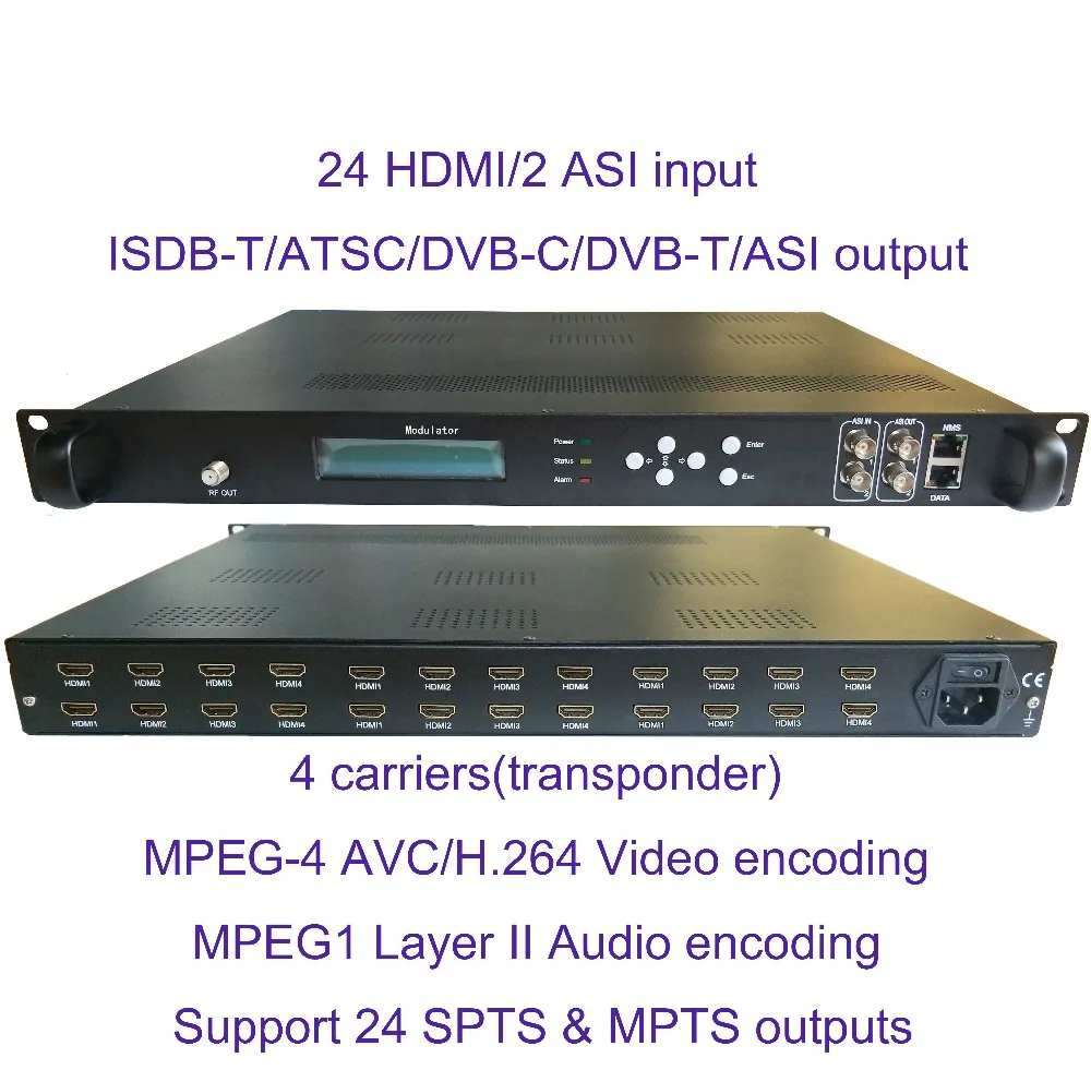 1080P 24 HDMI إلى DVB-C/DVB-T/ATSC/ISDB-T معدّل جهاز تشفير تلفاز رقمي رأس QAM RF مغير