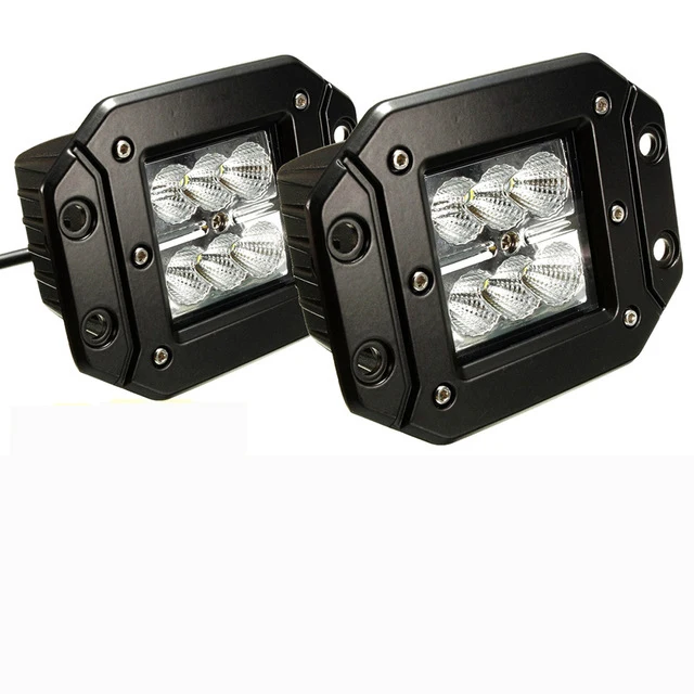 2pcs 18W Flood Auxtings 2~ 10 шт 4~ 5 inch 18 W Светодиодный Светлое пятно Наводнение пучок лучей светодиодных фонарей бар вождения светильники Водонепроницаемые светодиодные работы Туман огни для грузовиков - Цвет: 2pcs 18W Flood