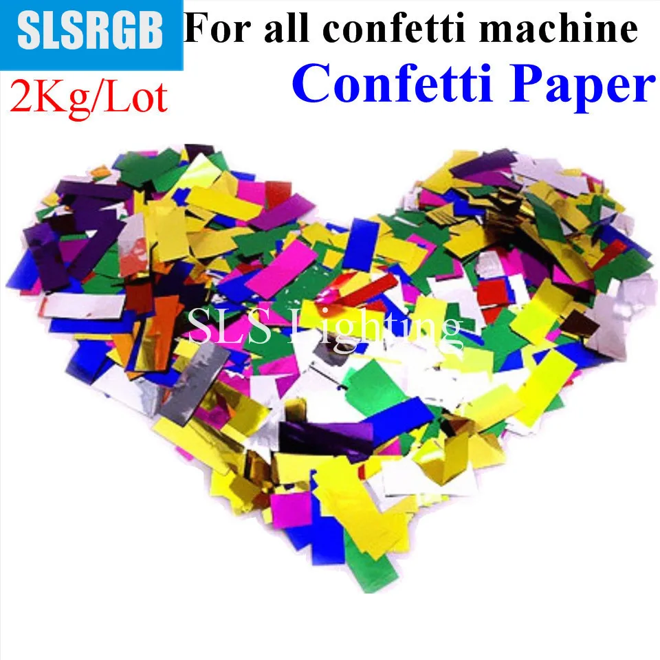 

2Kg/lot Rectangle Shape Gold Silver Corlorful Confetti Paper For Confetti Cannon Machine Confetti Machine Stage Effect Golden