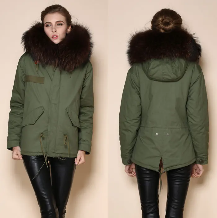 

2018 beautiful women cold winter casual coffe fake fur parka coat mr mrs