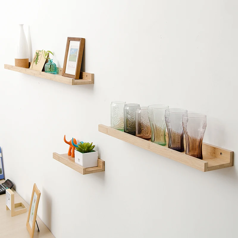 Бамбуковая настенная полка|wooden shelf|storage rackwall storage rack |