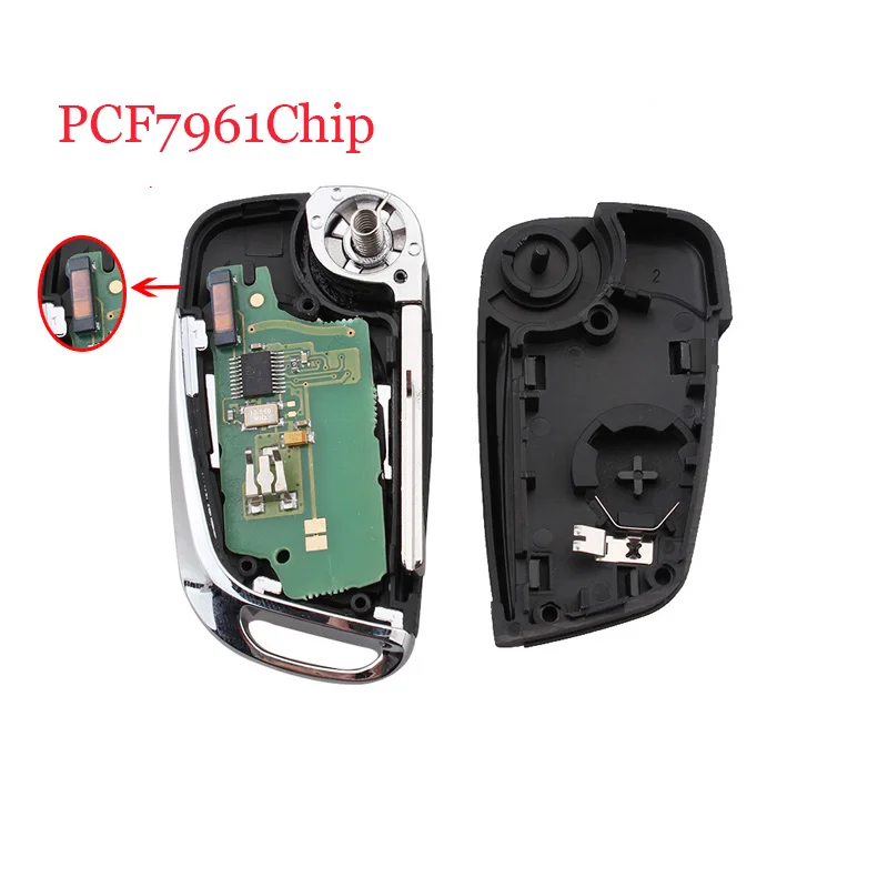 2 кнопки 433 МГц PCF7961 транспондер чипы дистанционного Fob ключ для Peugeot 207 307 308 407