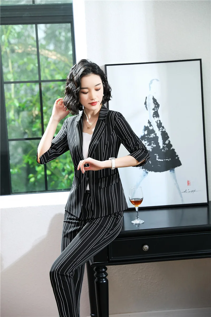 Деловые костюмы OL весна-лето 2019 Униформа стиль с курткой и брюками для женщин