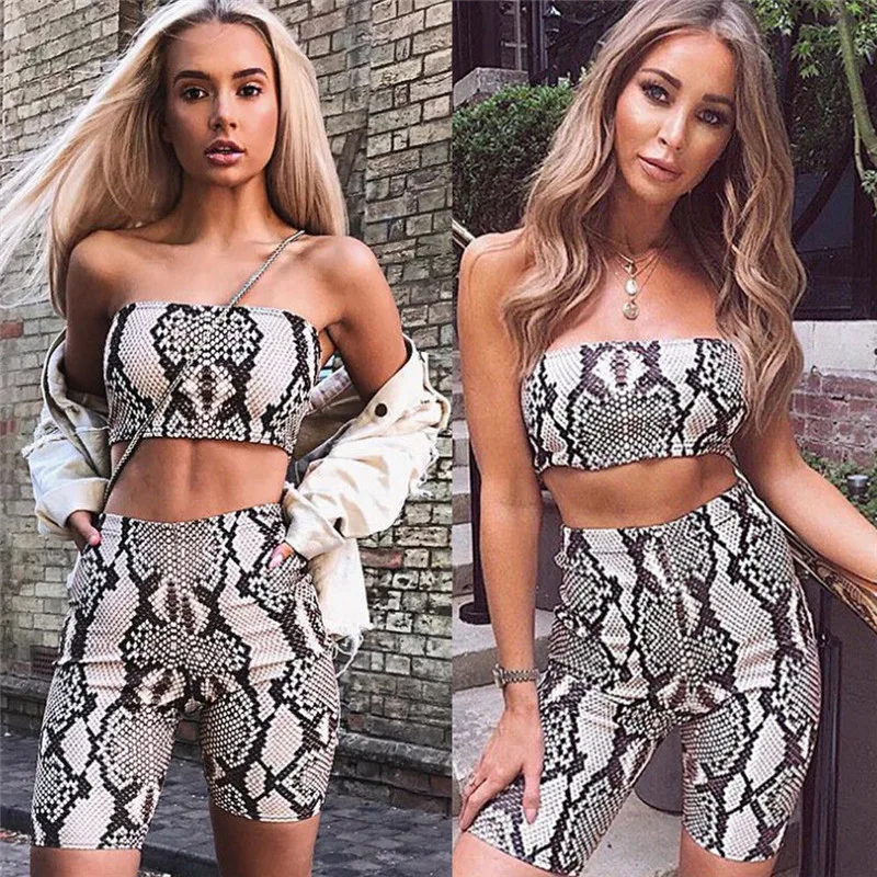 Женский комплект из 2 предметов летний сексуальный укороченный топ с