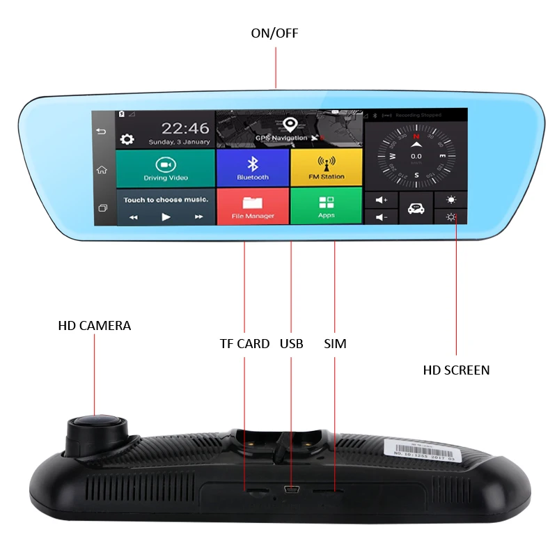 8 &quot4 г Touch специальный Видеорегистраторы для автомобилей Камера зеркало GPS Bluetooth