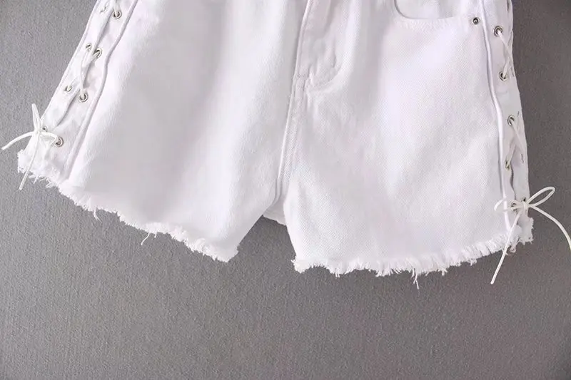 Новинка 2017 белые джинсовые шорты Wishbop с высокой талией женские облегающие для мам