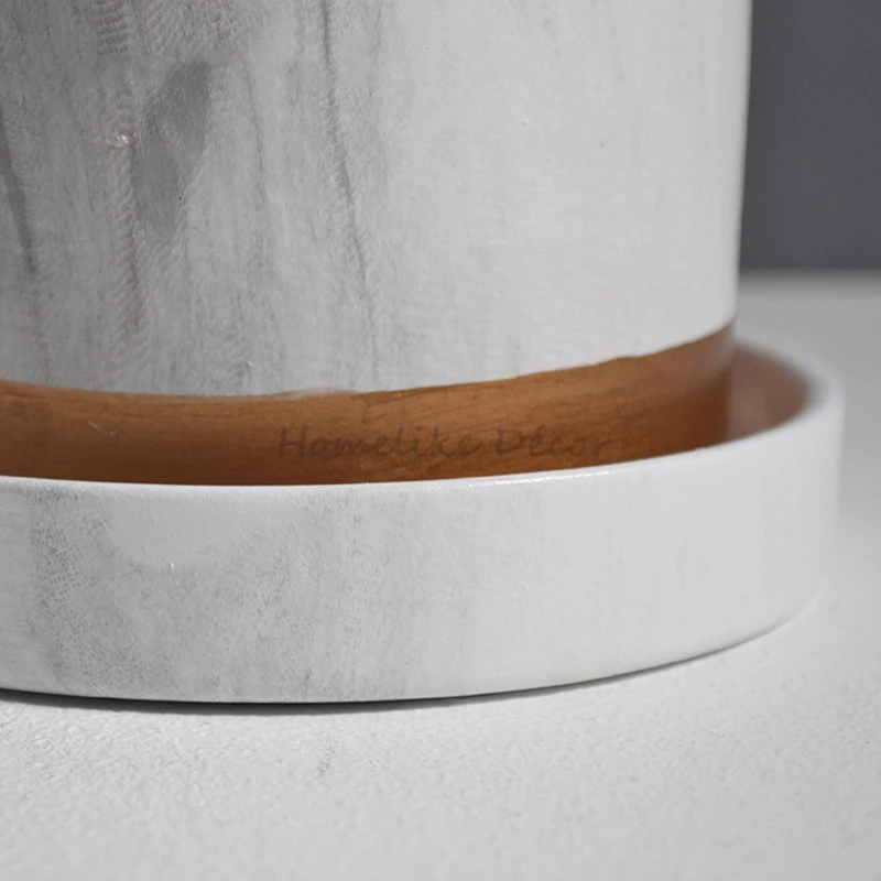 1 шт. мраморный керамический цветочный горшок с подставкой Современная мраморная