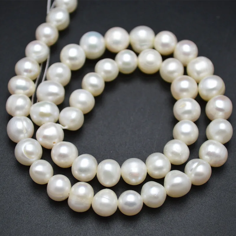 

8~9mm Good Quality Natural White Fresh Water Pearl Potato Round Loose Beads