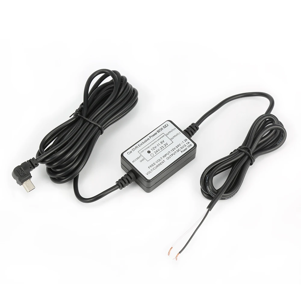DC12/24 V до 5 2.5A преобразователь Micro Mini USB/DC проводных для регистраторы Hard Wire комплект