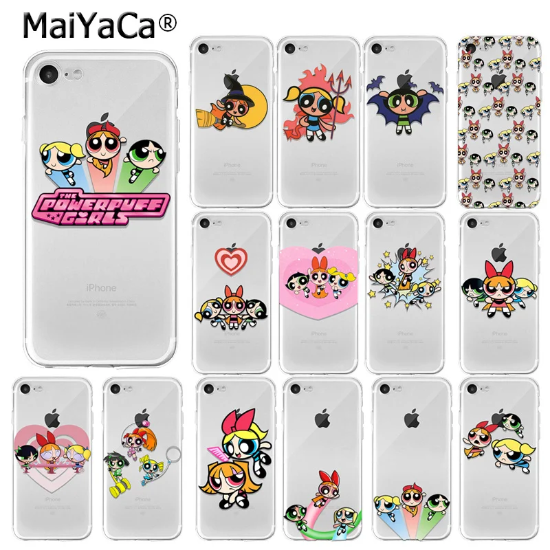 MaiYaCa Powerpuff Girls TPU Прозрачный чехол для телефона чехол для iPhone 7 7plus X XS MAX 6 6S 8 8Plus 5 5S XR