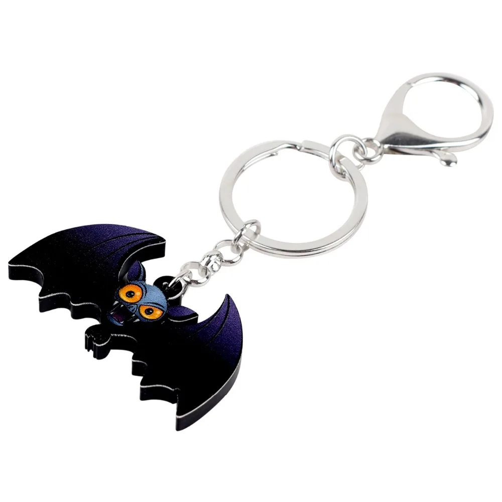 WEVENI акрил Хэллоуин Crazy Bat брелоки цепи брелок-кольцо Держатель животных Ювелирные изделия для женщин обувь девочек дешевые подарочн
