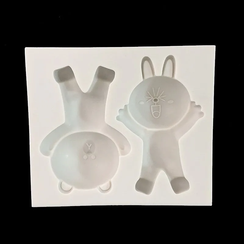 Minsunbak новейшая Sugarcraft Кролик силиконовая форма Медведь помадка для украшения