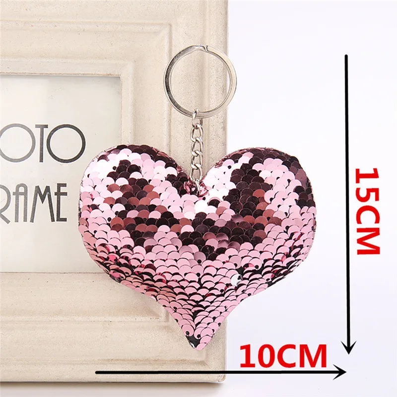 Cute Sequins Key Ring For Women Glitter Bear/Heart/Cat/Star Shape Chain Handbag Purse Pendants Gifts Girls | Украшения и