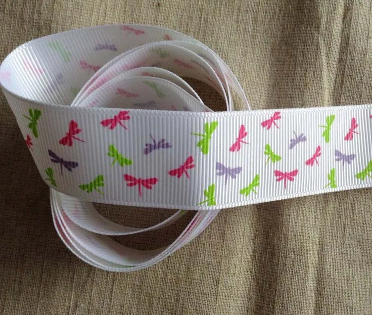 Печатные ремесленные одиночные прекрасные органзы/атласные ленты, DIY материалы ручной работы головной убор детский аксессуар для волос 2,5 см ширина 5 ярдов - Цвет: 12