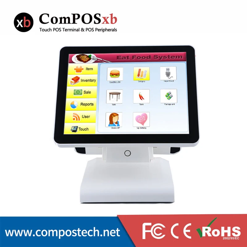 The 15-inch pos system has a 12-inch LCD display that displays commercial computers retail and restaurant checkout | Компьютеры и офис
