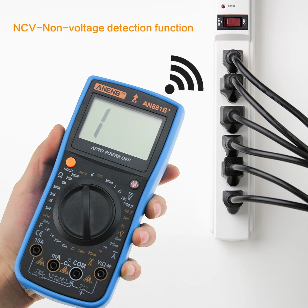 ANENG AN881B+ мультиметр цифровой тестер multimeter мультиметр с подсветкой транзистор тестер цифровой мини мультиметр мультитерка esr meter digital multimeter мультиметор capacitor tester мультиметр с температурой