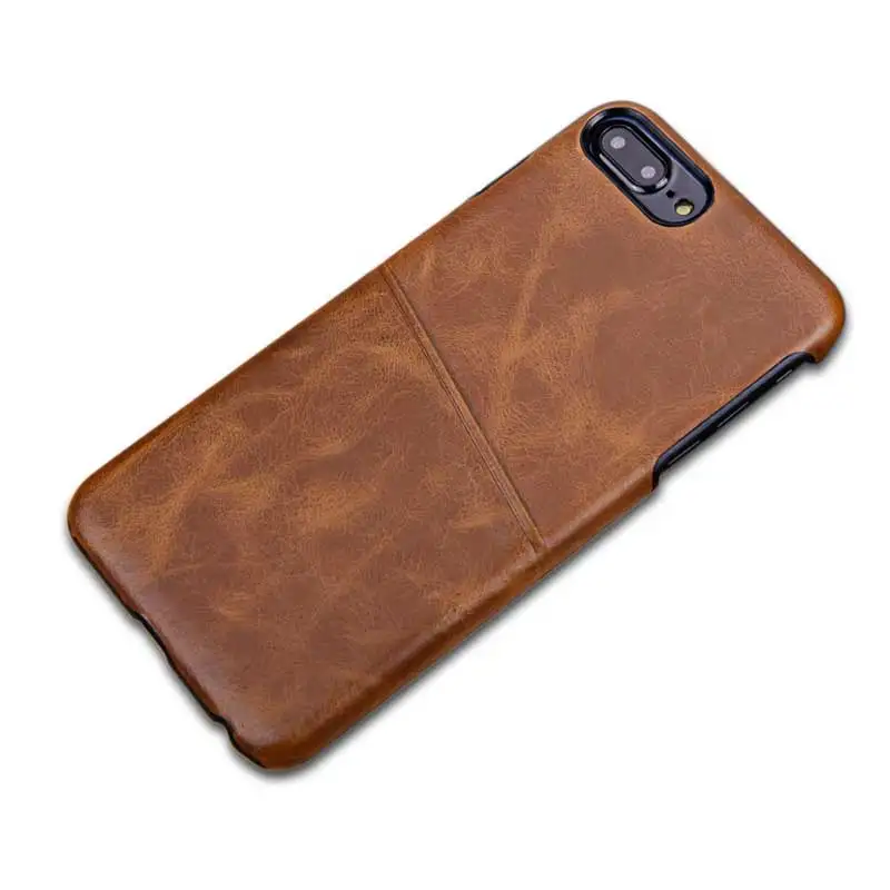 Бизнес Коровьей Натуральной Кожи Ретро Задняя Крышка для iPhone 7 Роскошь