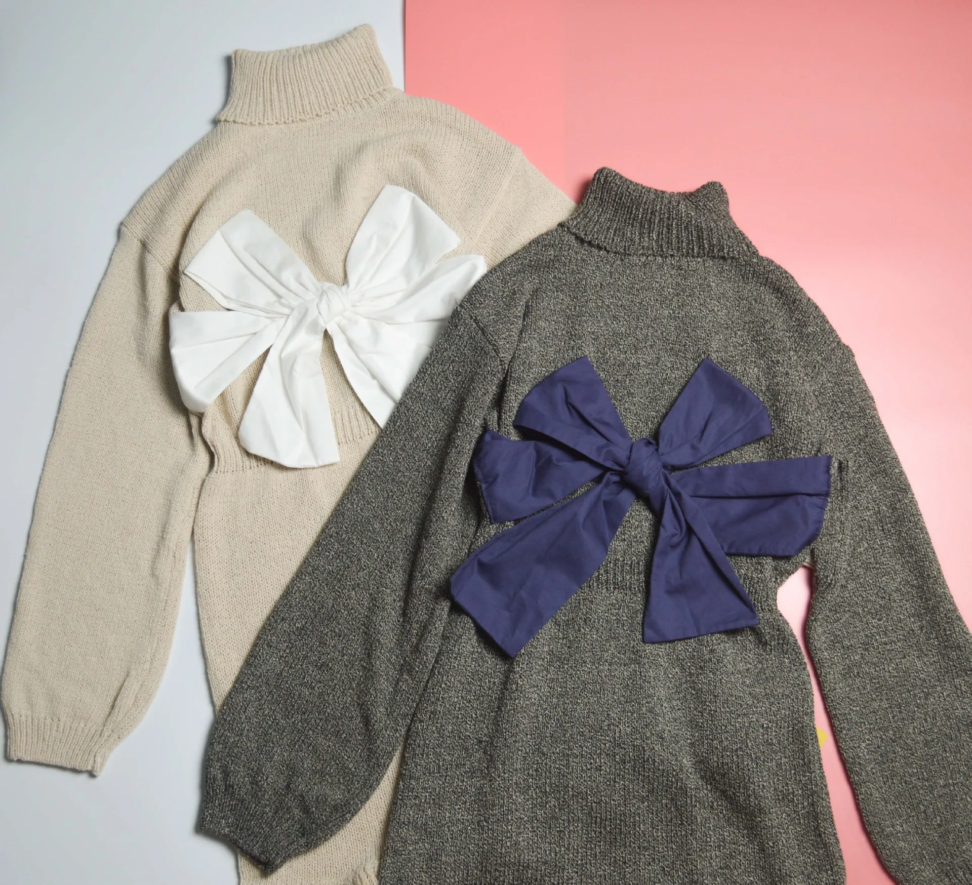 Женское трикотажное платье-свитер с длинным рукавом и воланом | Женская одежда