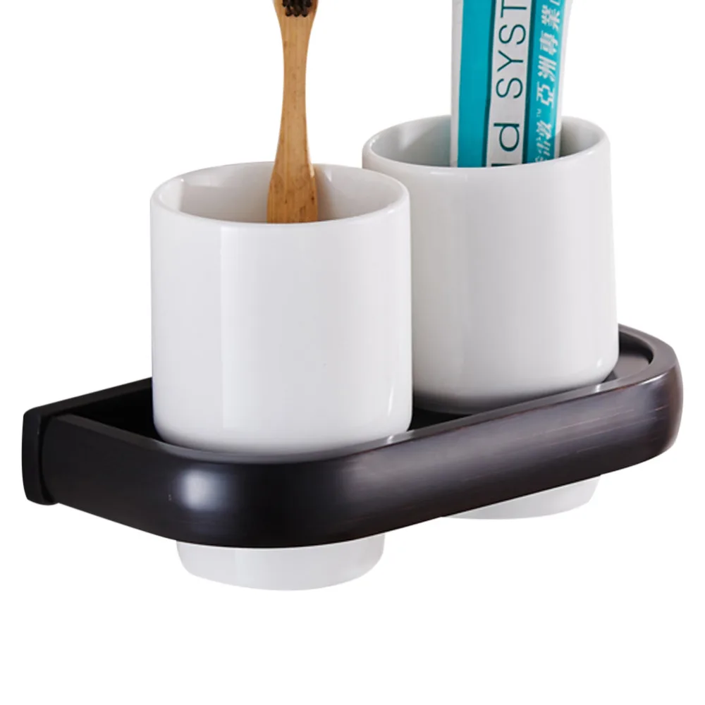 Leyden ORB Brass Bathroom Hardware Sets Black Towel Bars Toothbrush Holders Rack Paper HolderBathroom Accessories Set | Обустройство