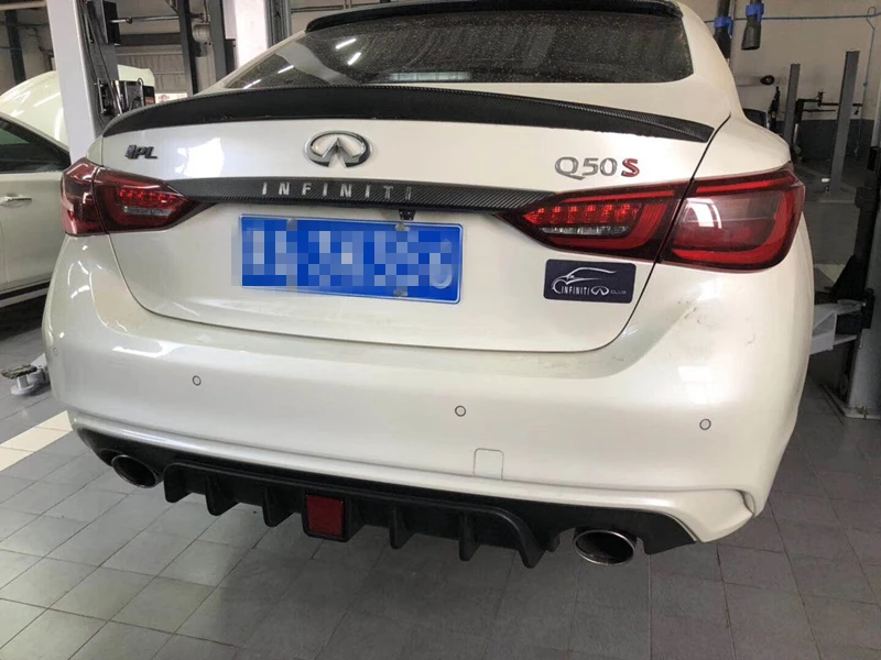 Для Q50 задний спойлер ABS задний бампер диффузор защитные бамперы для Infiniti Q50L Комплект кузова бампер задний спойлер