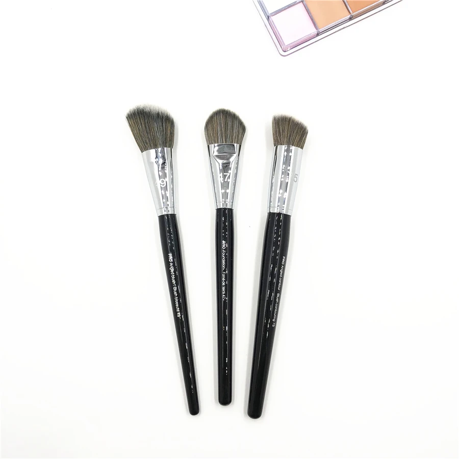 

Professional Contour Brush #47 #49 #75 Black Long Handle Pro Foundation Brush Angled Blush Bronzer Sculpting Make up Brush