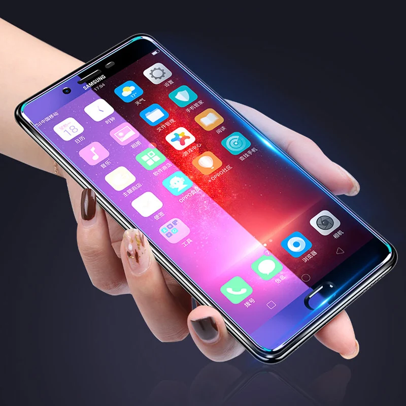 С уровнем твердости 9 H анти-Blu-Ray закаленное Стекло для samsung Galaxy J4 J6 A6 A7 A8 плюс J2 Prime J5 J7 Экран протектор Стекло защитная пленка