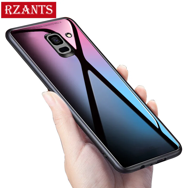 Rzants чехол для телефона samsung Galaxy A8/A8Plus (2018) Стекло назад + ТПУ края тонкий
