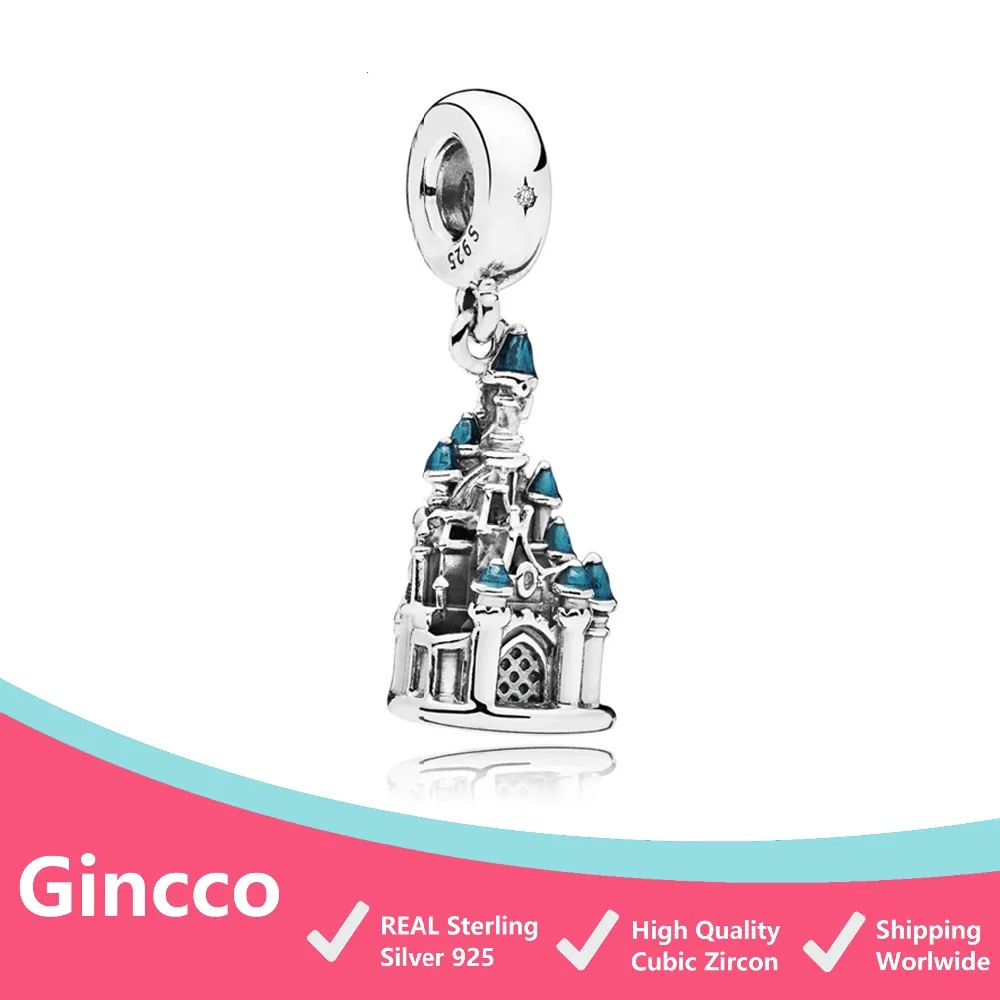 Эксклюзивный Шарм с парижским замком Gincco Park, браслет Pandora, сделай сам, Стерлинговое серебро 925, очаровательный подарок для девочки